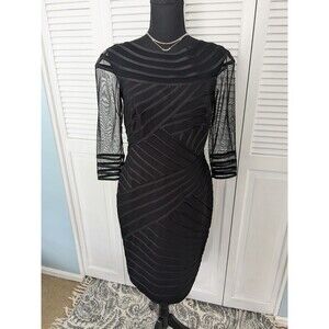 Tadashi Shoji Dress Womens sz M Designer Black Special Occasion Bodycon Bandage